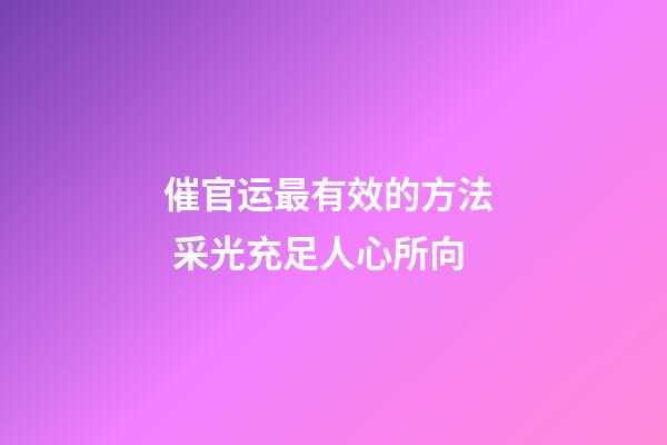 催官运最有效的方法  采光充足人心所向